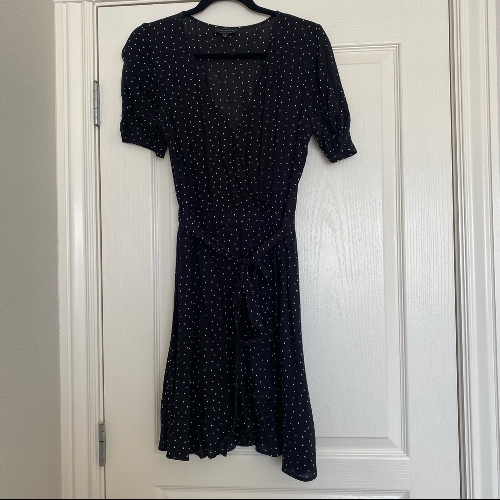 Moving Sale Last Chance! - Black and White Faux-Wrap Front Dress - Picture 2 of 6